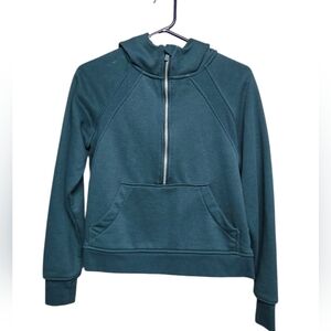 Danskin 3/4 Zip Pullover Sweatshirt Sz Small Green 19" Pit to pit 20" Length